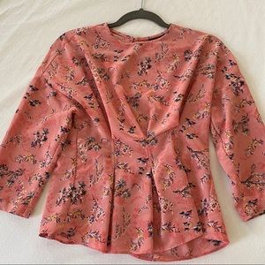 Topshop open-back pleated blouse